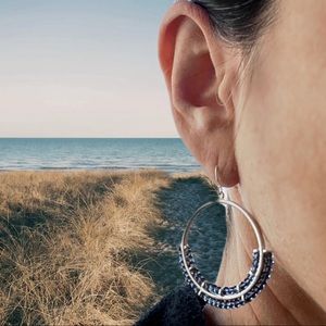 🌟 2/$40 or 3/$50 Beaded Open Circle Dangle Earrings NWT